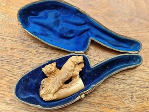 antik Jugendstil Meerschaumpfeife Hund dog pipe 20.Jhd - Picture 1 of 12