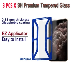 3pcs x Tempered Glass Screen protector with EZ Applicator for iPhone 11 Pro - Picture 1 of 7