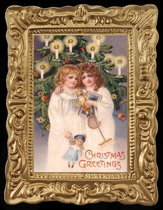 Vintage Winter Church Christmas Scene Miniature Dollhouse Picture 8114 - Picture 1 of 1