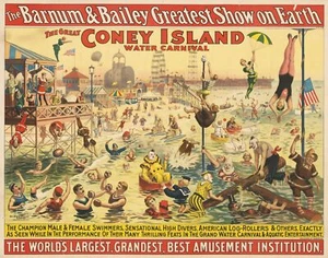 Wall Decoration Poster.Room art design.Circus Coney Island water carnival.11698 - Picture 1 of 1