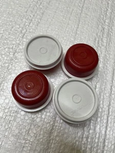 4 Red Tupperware 1oz Smidgets Pill Dressing Container Set Red Blue - Picture 1 of 3