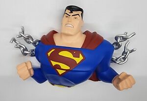 DC Direct Justice League Animated SUPERMAN Hand Painted Porcelain Wall Plaque