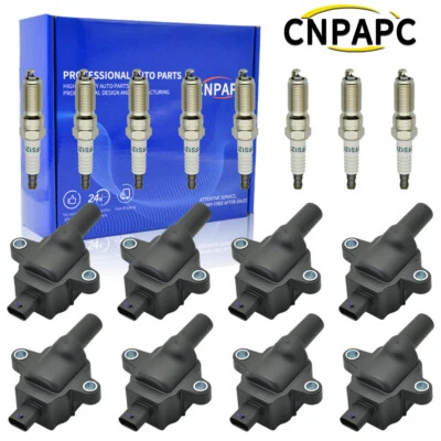 8 Ignition Coil+Platinum Spark Plug for 21-22 Ford E-350 E-450 Super Duty UF893 - Image 1 of 4
