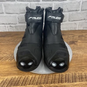 FALCO Women’s Motorcycle Boots Made In Italy Size 42 US 11.5 Black - Foto 1 di 10