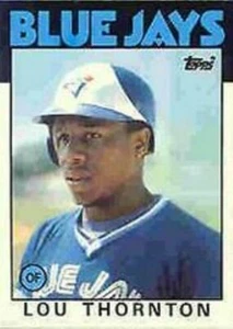 1986 Topps #488 Lou THORNTON OF RC Toronto BLUE JAYS EX ROOKIE FREE shipping - Picture 1 of 1