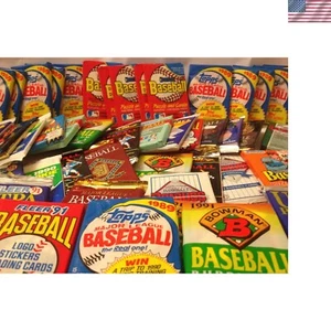 100 Vintage Baseball Cards in Old Sealed Wax Packs - Perfect for New Collectors - Picture 1 of 4