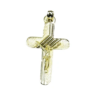 SOLID 10k Gold  Cross Crucifix Pendant   Charm  NEW - Picture 1 of 7