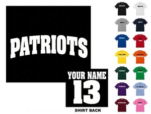 Patriots College Letters Football Custom T-shirt #232 - Free Shipping - Imagen 1 de 2