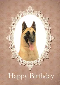 BELGISCHER SCHSCHÄFERHUND MALINOIS GROSSE GEBURTSTAGSGRUSSNOTIZKARTE - Bild 1 von 1