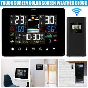 Weather Station Indoor Outdoor Wireless with Sensors Digital Colored Screen - Picture 1 of 14