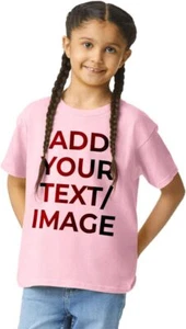 Personalized Custom Kids T-Shirt Customized w/Photo Text Logo DTF Gildan Shirts - Picture 1 of 14