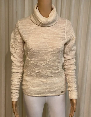 CHANEL Ivory Alpaca Nylon Linen Spandex Sweater Loose Turtleneck Top France 38 - Image 1 of 4