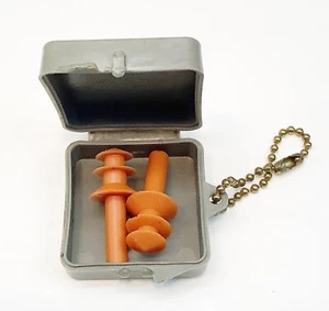Com-Fit Earplugs with Keychain Case HTF Vintage - Picture 1 of 6