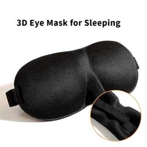 Eye Cover Sleeping Mask 3D Soft Padded Eye Mask Blackout Night Travel Blindfold - Picture 1 of 18