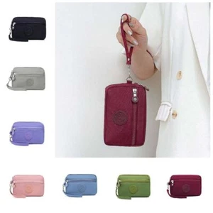 Monedero pequeño de nailon de color liso con tres cremalleras para teléfono para hombre - Imagen 1 de 20