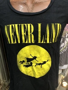 Camiseta Neverland Peter Pan Mujer Negra 00 Look Vintage Disney Land/Mundo - Imagen 1 de 8
