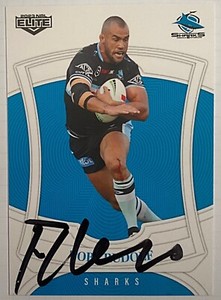 TOBY RUDOLF CRONULLA SHARKS 2023 ELITE NRL SIGNED CARD
