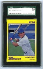 IVAN PUDGE RODRIGUEZ~RARE 1990 STAR CO. SGC-9 MINT (96) GRADED ROOKIE RC CARD#26