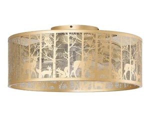 Ceiling Fan - Flush Mount Low Profile - 20" - Lights - Remote Control -Gold Cage - Picture 1 of 6