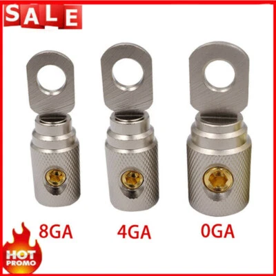 2Pcs Car Power Ground Wire Coupler Butt Connector 0 /4 /8 Gauge Screw Terminal - Image 1 of 4
