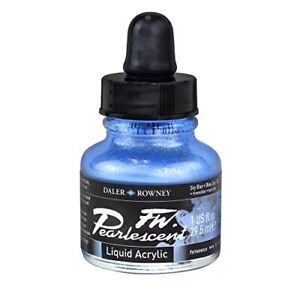 Daler-Rowney FW Pearlescent Acrylic Ink Bottle Sky Blue - Acrylic Drawing Ink...