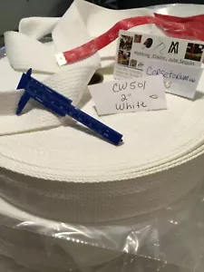 2 pulgadas militar 3 YARDAS Correa de algodón blanco correa cinturón de reemplazo reparación Muebles - Imagen 1 de 3