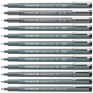 STAEDTLER Pigment Liner 308 0,1 - 2,0 mm schwarz [12 Stärken wählbar] - Bild 1 von 15