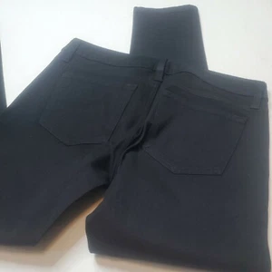 BANANA REPUBLIC Black Slacks Straight Cotton Stretch Ankle Mid Rise s6 31x28 - Picture 1 of 7