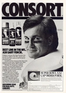 1987 Consort Grooming Gear: Gary Fencik Vintage Print Ad - Picture 1 of 1