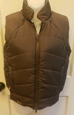 Chaleco reversible acolchado cremallera completa Cruel Girl talla pequeña marrón crema Foto 1 de 4