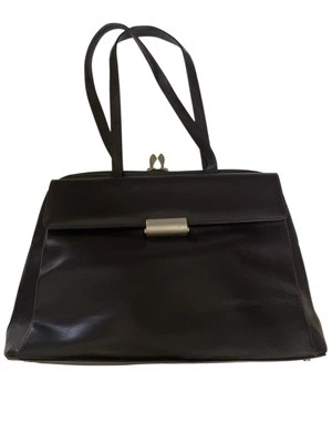 Mandarina Duck Brown Leather Shoulder Bag Purse Work School Business Carryall  - Image 1 of 4