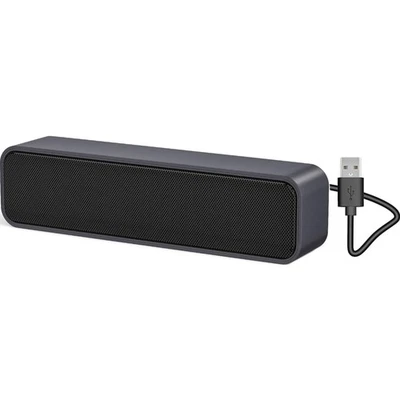 SoundBar Mini USB Lautsprecher Blau Grau Computer Laptop Boxen - Bild 1 von 4