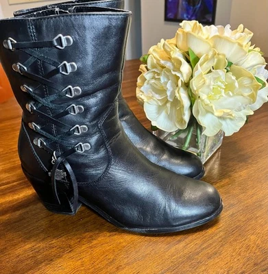 Botas de motocicleta Harley Davidson negras Alanis Corsé para mujer talla 9,5 M Foto 1 de 4