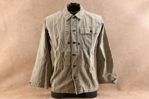 Vtg WWII USMC Marine US Donut Button P44 HBT Combat Fatigue Shirt Jacket Size 38 - Picture 1 of 7