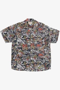 Seltenes Vintage Hawaiihemd mit Schlaufenkragen Koch Kochoptik 40/50er Jahre - Bild 1 von 11