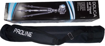 Trípode 62" para cámara AX620B100 Dolica Pro Line cabeza esférica/nivel/cerraduras abatibles + estuche Foto 1 de 4