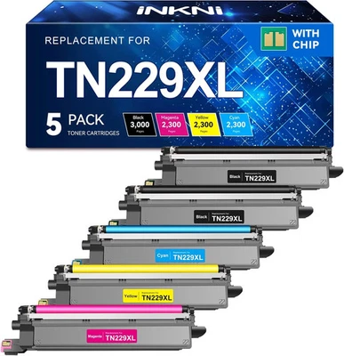 InkNI TN229XL Toner Cartridge 5-Pack Compatible for Brother Printers - Image 1 of 4