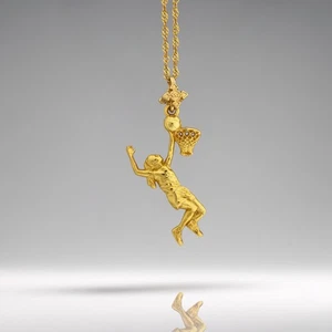 Basketball Pendant for Women, Gold-Plated 925 Silver Gift for Athletes & Coaches - Picture 1 of 13