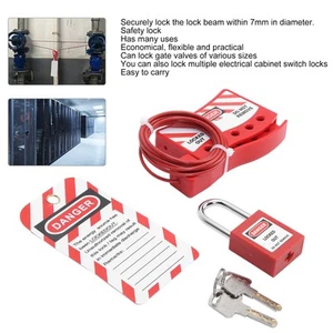 `Security Cable Lock Engineering Lockout Locking Device Waterproof Durable - Photo 1/12