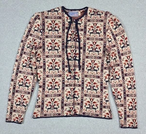 Vintage 1940s Catalina Knit Sweater Jacquard Floral Fauna Deco Sportswear Top - Picture 1 of 13