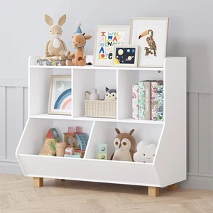Toy Storage Organizer, Kids Bookshelf and Toy Storage with Legs, 5 Cube Stora... - Picture 1 of 6