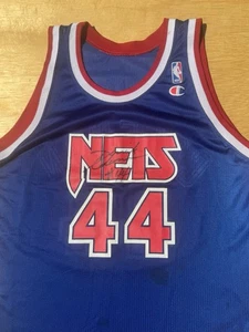 New Jersey Nets Derrick Coleman HANDSIGNIERT Vintage 90’s Champion NBA Trikot 44 - Bild 1 von 10
