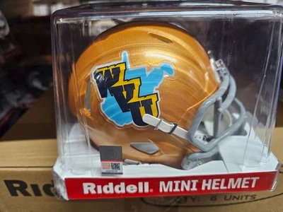 WEST VIRGINIA MOUNTAINEERS 1965 STATE THROW REPLICA MINI HELMET NCAA RIDDELL - Image 1 of 4