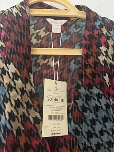 BEAUTIFUL MONSOON HAZEL BLOUSE MULTI COLOURS BURGUNDY BEIGE BLUE SIZE 20 BNWT - Picture 1 of 5