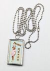 Drama Queen Princess Reversible Double Sided Funny Pendant Ball Chain Necklace