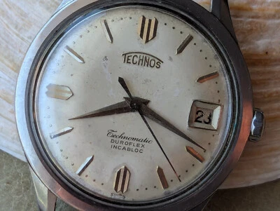 Vintage 1950's Technos Technomatic All SS Watch w/Signed Crown,ETA 1258 Mvmt - Image 1 of 4