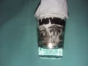 Vintage Las Vegas Casino Hotel Shot Glass Black Gold - Picture 1 of 3
