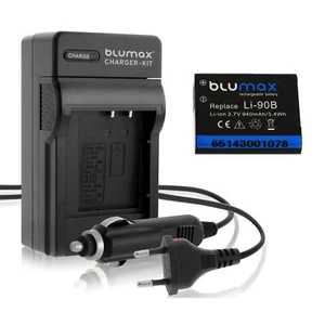 Blumax Akku + Ladegerät Haus/Auto für Olympus Stylus SH-60,XZ-2 - Bild 1 von 1