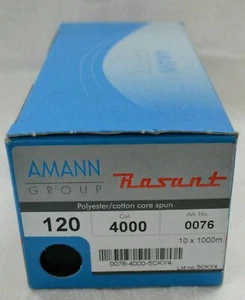 Rasant 120 Thread, BOX of 10 x 1000m Spools, Colour 4000 BLACK (Old # 0020) - Imagen 1 de 2