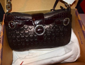 New Brighton Trixie Handbag Quilted Hearts Leather Purse * Bronze * NWT * - Picture 1 of 9